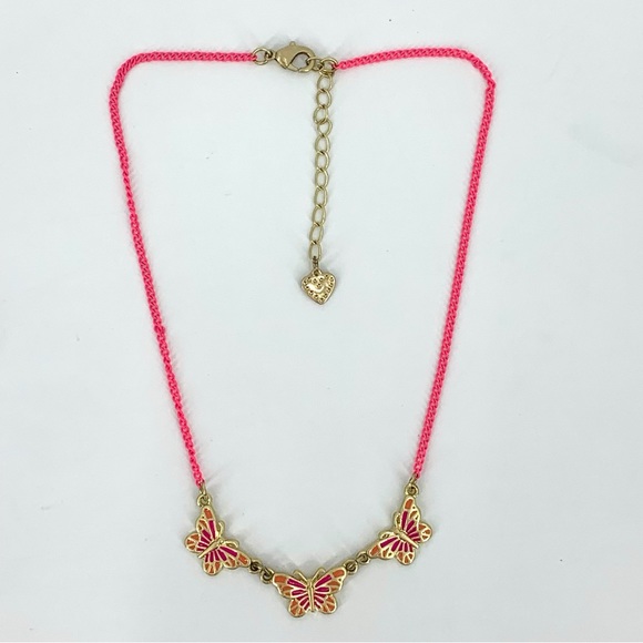 Stella & Dot Girls' Pink and Orange Butterfly Necklace - Picture 9 of 16